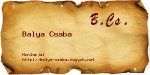 Balya Csaba névjegykártya