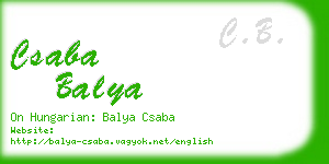 csaba balya business card